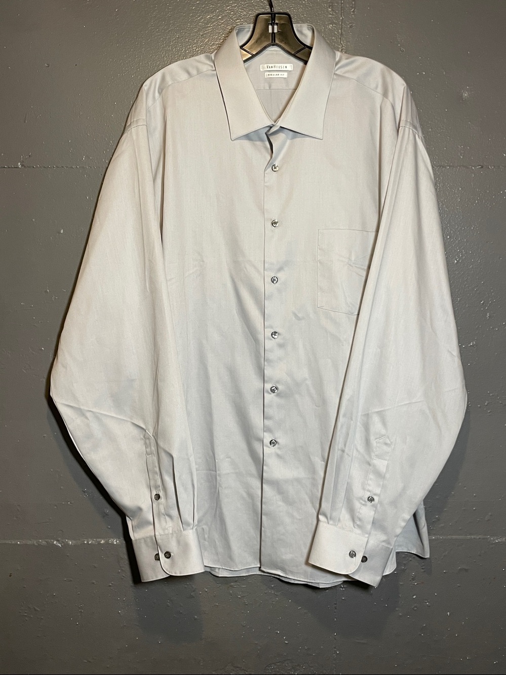 Van Heusen Light Gray Long Sleeve Dress Shirt